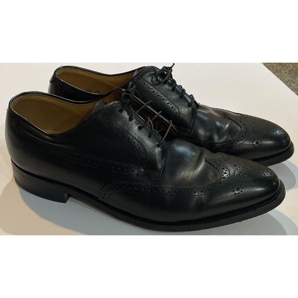 Johnston and Murphy Limited 11.5 D Wingtip Men Dress Shoes Optima Leather Blk